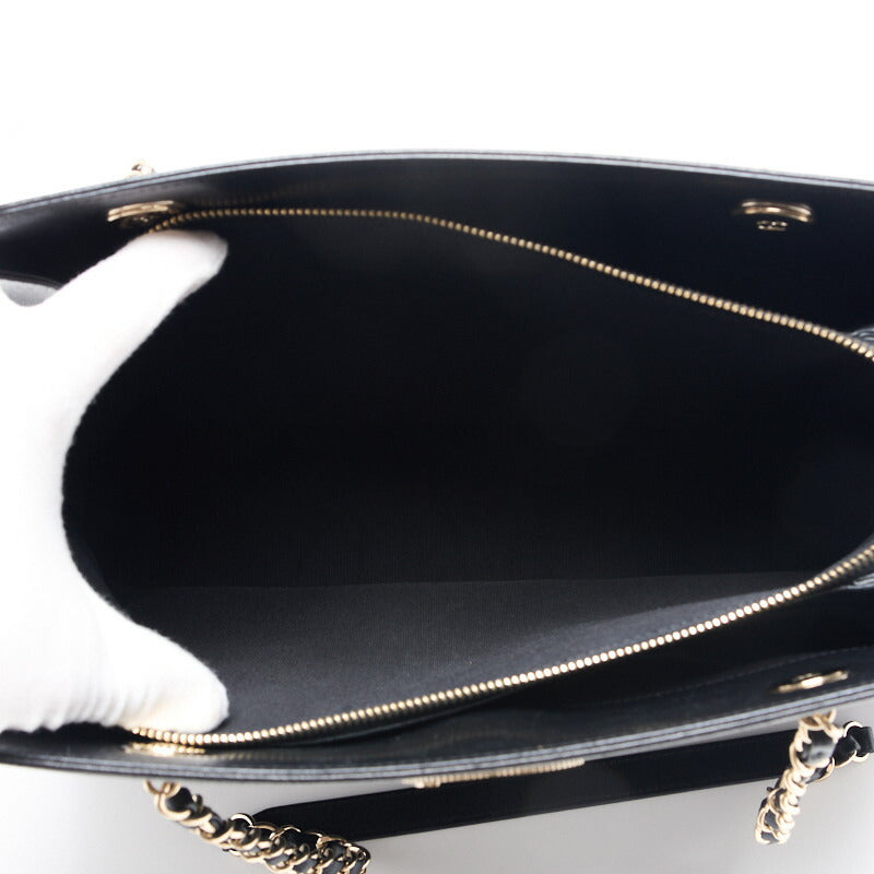 CHANEL Shoulder Bag, V-Stitch Deca Coco, Double Chain, Lambskin, Black, Gold-Tone Hardware, Pre-Owned - Vintage La Charme