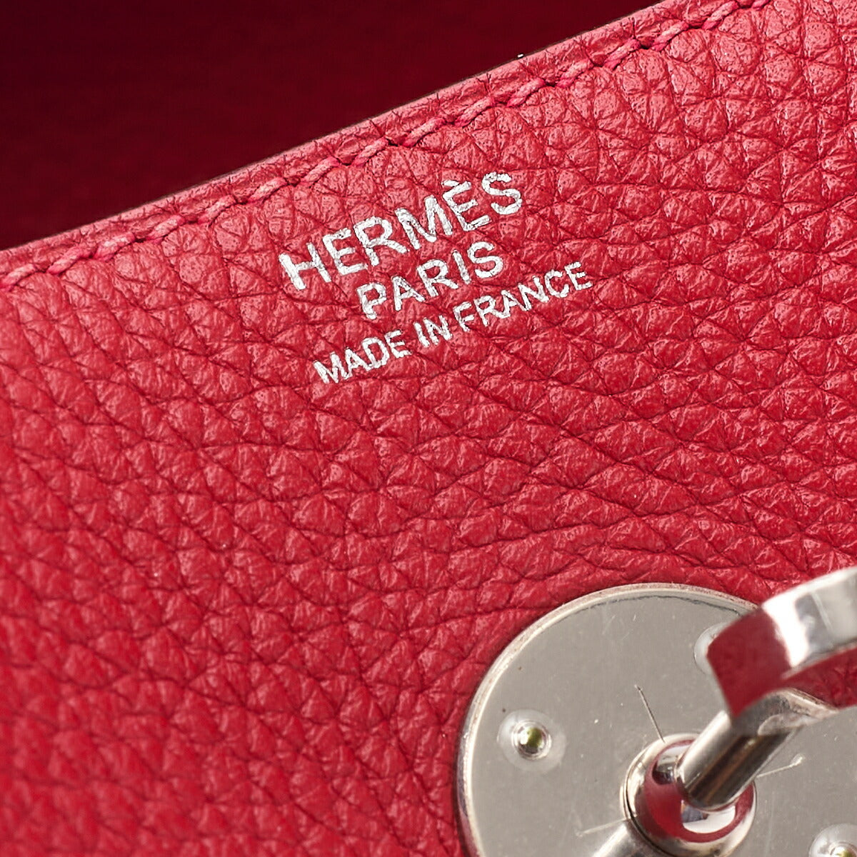 HERMES Lindy 30 2WAY Shoulder Bag Tryon Clemence Rouge Casaque Silver-Tone Hardware Pre-Owned - Vintage La Charme