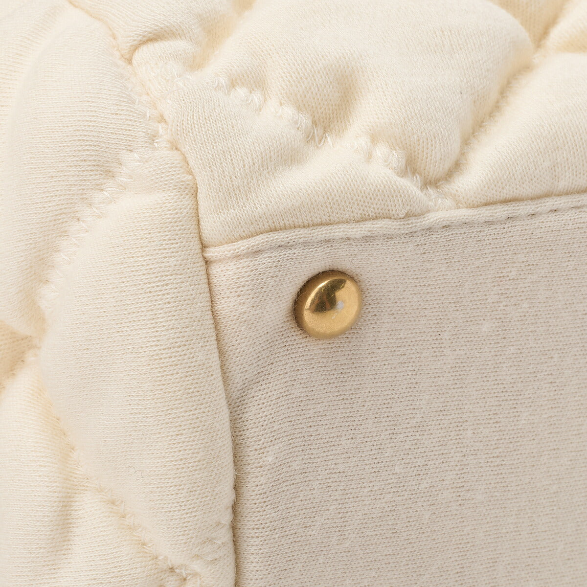 CHANEL Shoulder Tote Bag Matelasse Bubble Quilt Cotton Ivory Gold-Tone Hardware Pre-Owned - Vintage La Charme