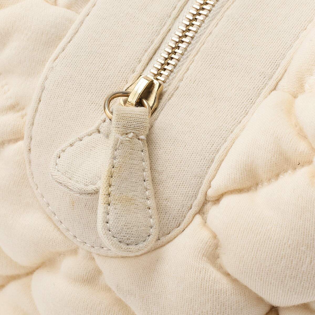 CHANEL Shoulder Tote Bag Matelasse Bubble Quilt Cotton Ivory Gold-Tone Hardware Pre-Owned - Vintage La Charme