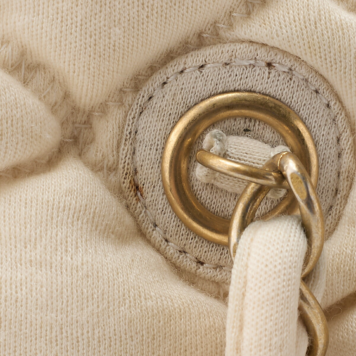 CHANEL Shoulder Tote Bag Matelasse Bubble Quilt Cotton Ivory Gold-Tone Hardware Pre-Owned - Vintage La Charme