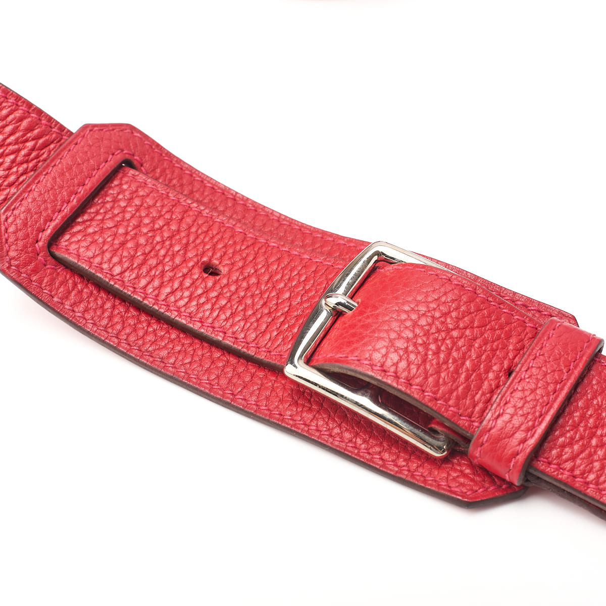 HERMES Gypsiere 34 Shoulder Bag Tryon Clemence Vermillion Silver-Tone Hardware Pre-Owned - Vintage La Charme