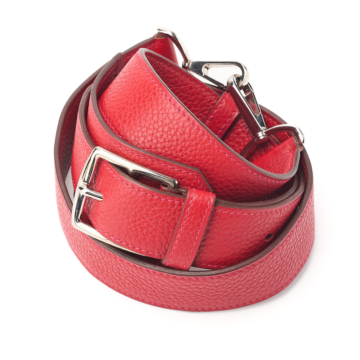 HERMES Gypsiere 34 Shoulder Bag Tryon Clemence Vermillion Silver-Tone Hardware Pre-Owned - Vintage La Charme