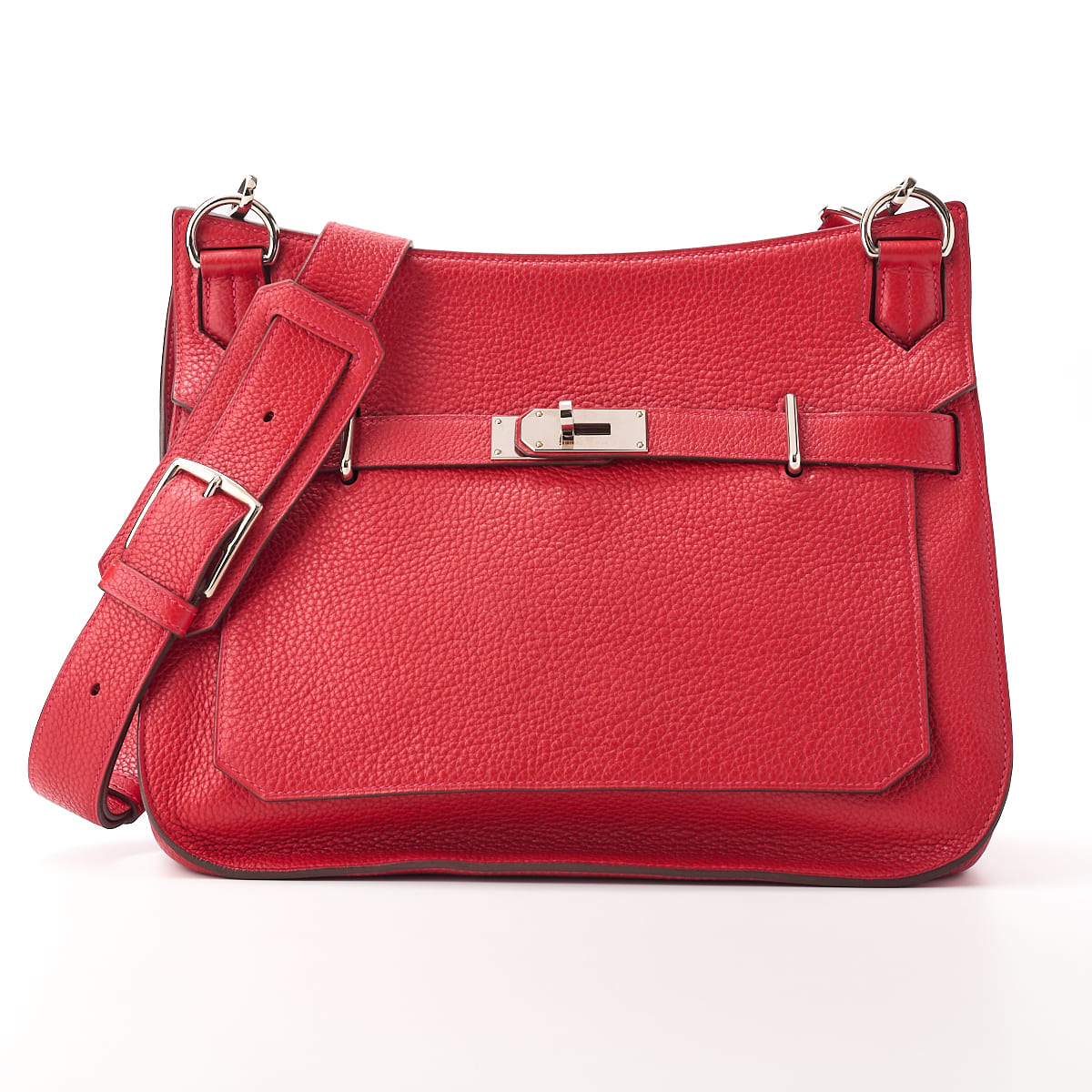 HERMES Gypsiere 34 Shoulder Bag Tryon Clemence Vermillion Silver-Tone Hardware Pre-Owned - Vintage La Charme