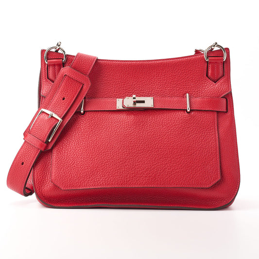 HERMES Gypsiere 34 Shoulder Bag Tryon Clemence Vermillion Silver-Tone Hardware Pre-Owned - Vintage La Charme