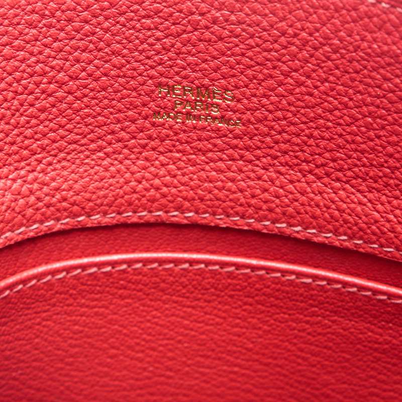 HERMES Shoulder Bag Saukery 22 Tryon Clemence Rose Jaipur Gold-Tone Hardware Pre-Owned - Vintage La Charme