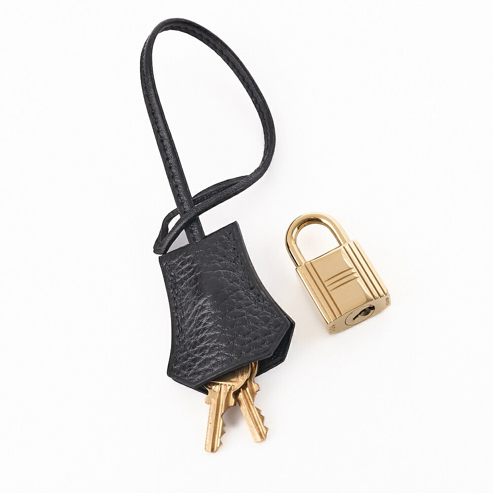 HERMES Kelly 32 2WAY Handbag Ardennes Leather Black Gold-Tone Hardware Pre-Owned - Vintage La Charme