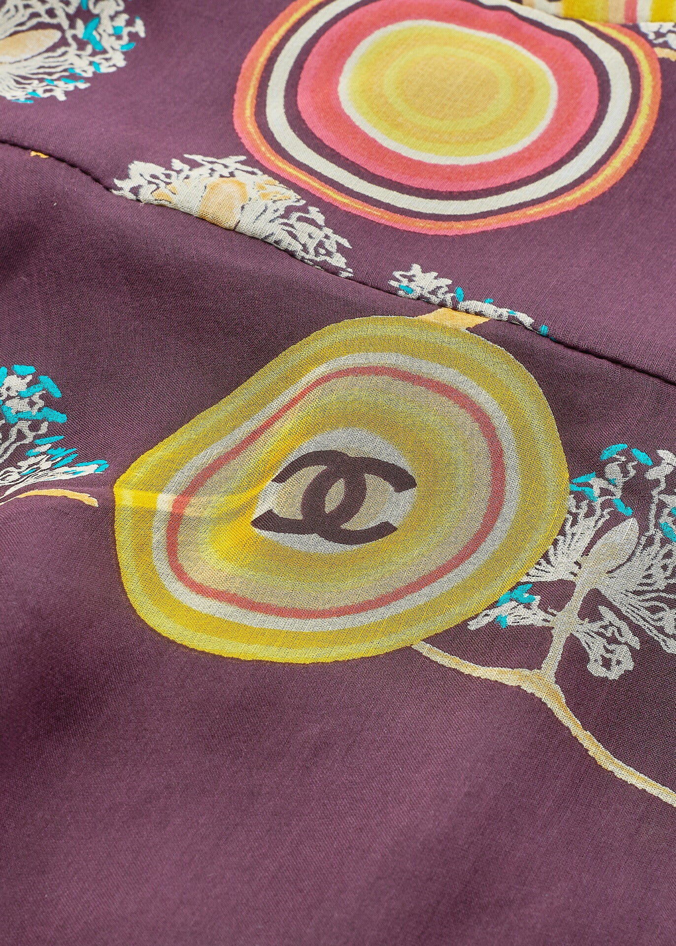 CHANEL One Piece Top, Ruffle, Silk, Bordeaux, Gold-Tone Hardware, Pre-Owned - Vintage La Charme