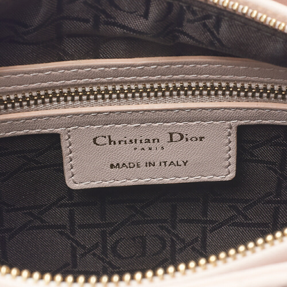 Dior Lady Dior Cannage 2WAY Handbag Lambskin Light Pink Gold-Tone Hardware Pre-Owned - Vintage La Charme