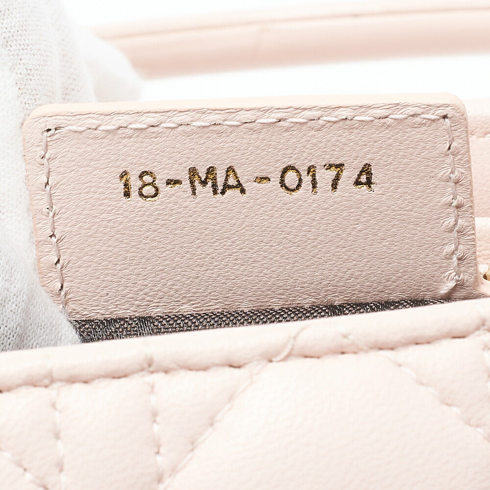 Dior Lady Dior Cannage 2WAY Handbag Lambskin Light Pink Gold-Tone Hardware Pre-Owned - Vintage La Charme