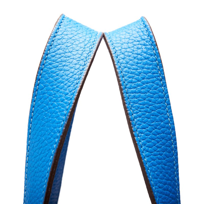 HERMES Picotin Rock MM Handbag, Tryon Clemence, Blue Indra, Silver-Tone Hardware, Pre-Owned - Vintage La Charme