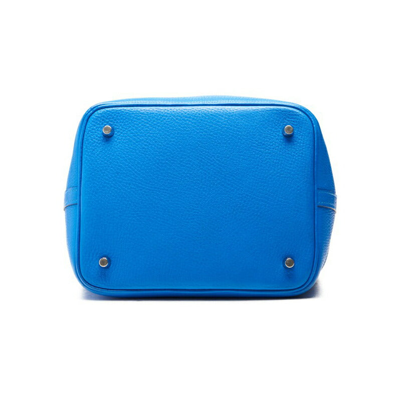 HERMES Picotin Rock MM Handbag, Tryon Clemence, Blue Indra, Silver-Tone Hardware, Pre-Owned - Vintage La Charme