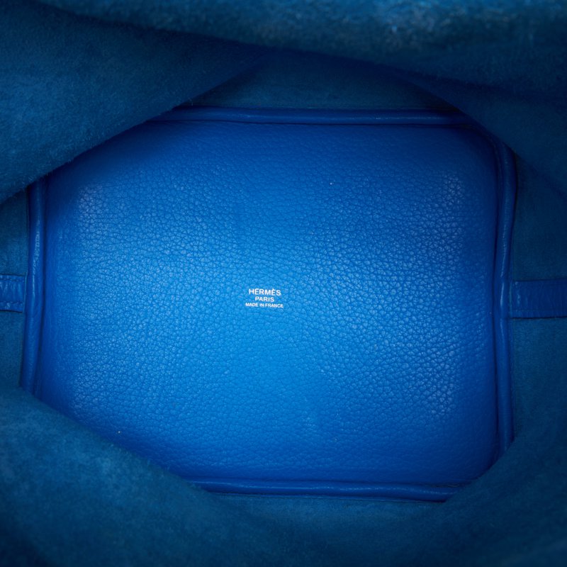 HERMES Picotin Rock MM Handbag, Tryon Clemence, Blue Indra, Silver-Tone Hardware, Pre-Owned - Vintage La Charme