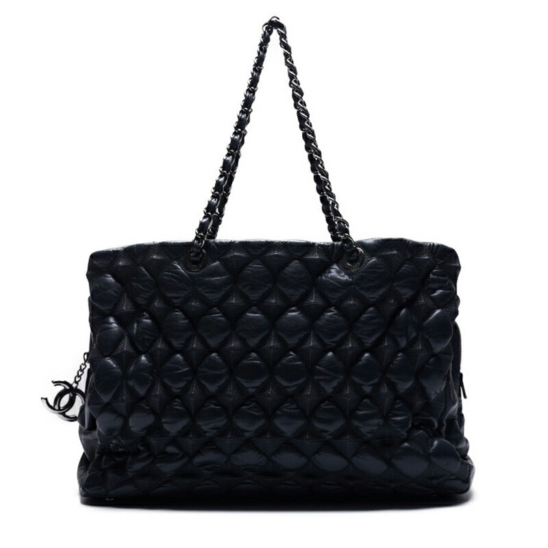 CHANEL Shoulder Bag, Matelasse, Coco Charm, Calfskin, Gray, Silver-Tone Hardware, Pre-Owned - Vintage La Charme