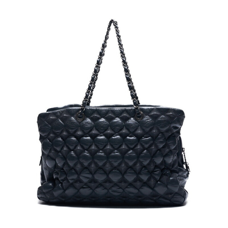CHANEL Shoulder Bag, Matelasse, Coco Charm, Calfskin, Gray, Silver-Tone Hardware, Pre-Owned - Vintage La Charme