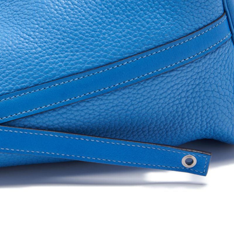 HERMES Picotin Lock MM Handbag Tryon Clemence Swift Blue Paradise Silver-Tone Hardware Pre-Owned - Vintage La Charme