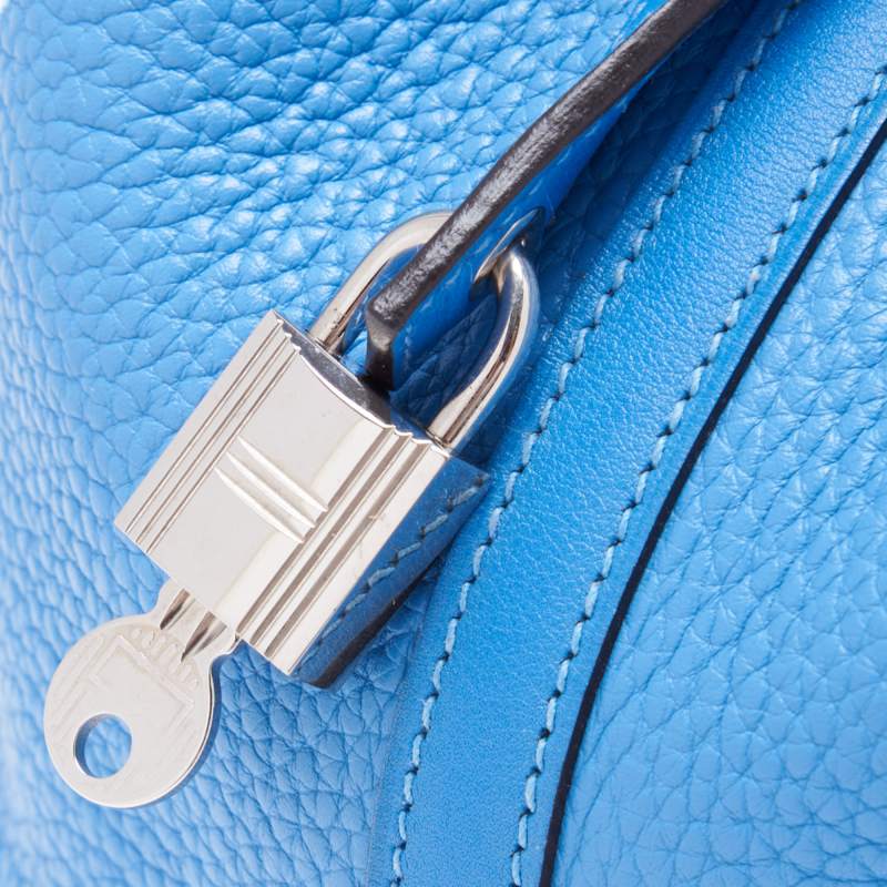 HERMES Picotin Lock MM Handbag Tryon Clemence Swift Blue Paradise Silver-Tone Hardware Pre-Owned - Vintage La Charme