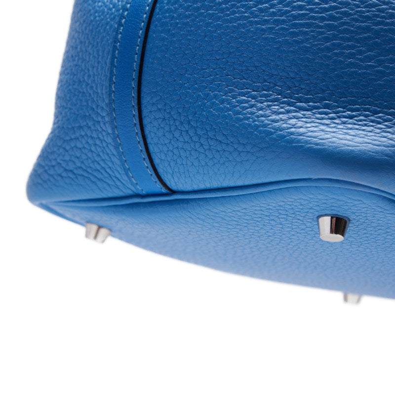 HERMES Picotin Lock MM Handbag Tryon Clemence Swift Blue Paradise Silver-Tone Hardware Pre-Owned - Vintage La Charme