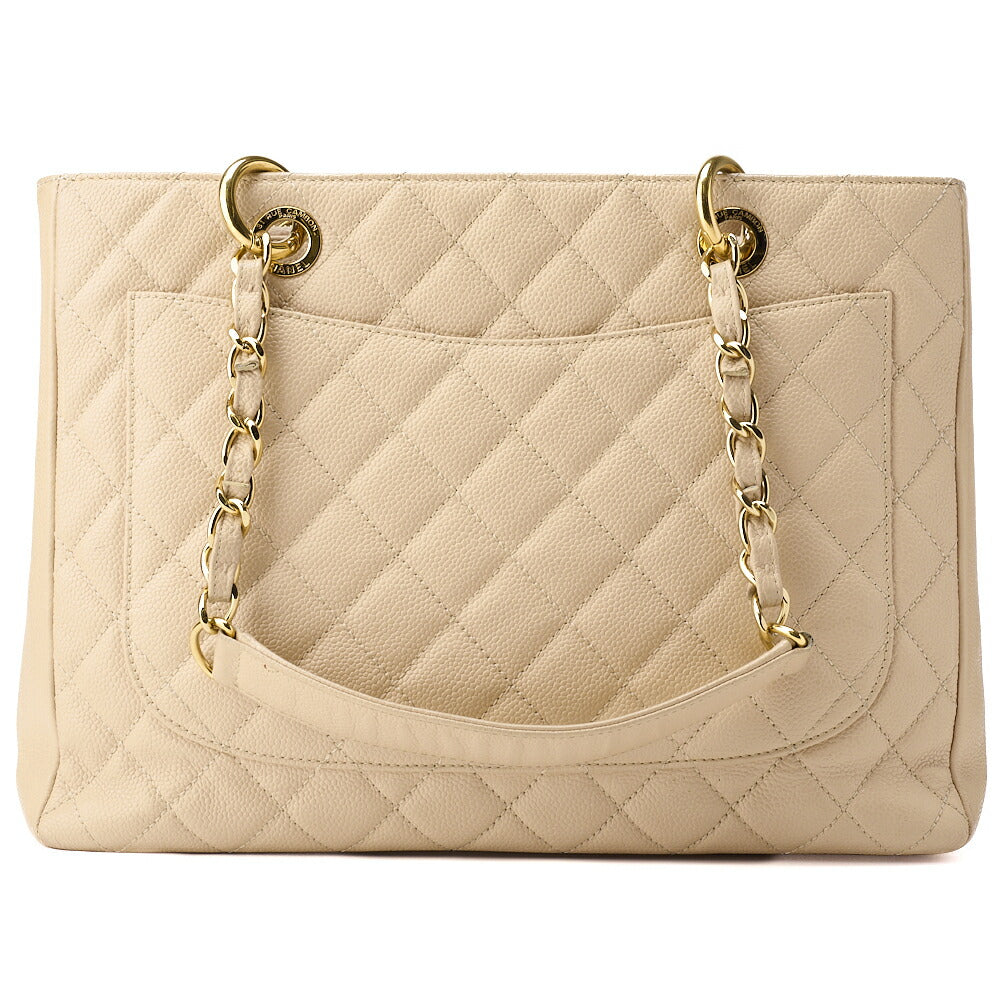 CHANEL Shoulder Tote Bag Matelasse Caviar Skin Beige Silver-Tone Hardware Pre-Owned - Vintage La Charme