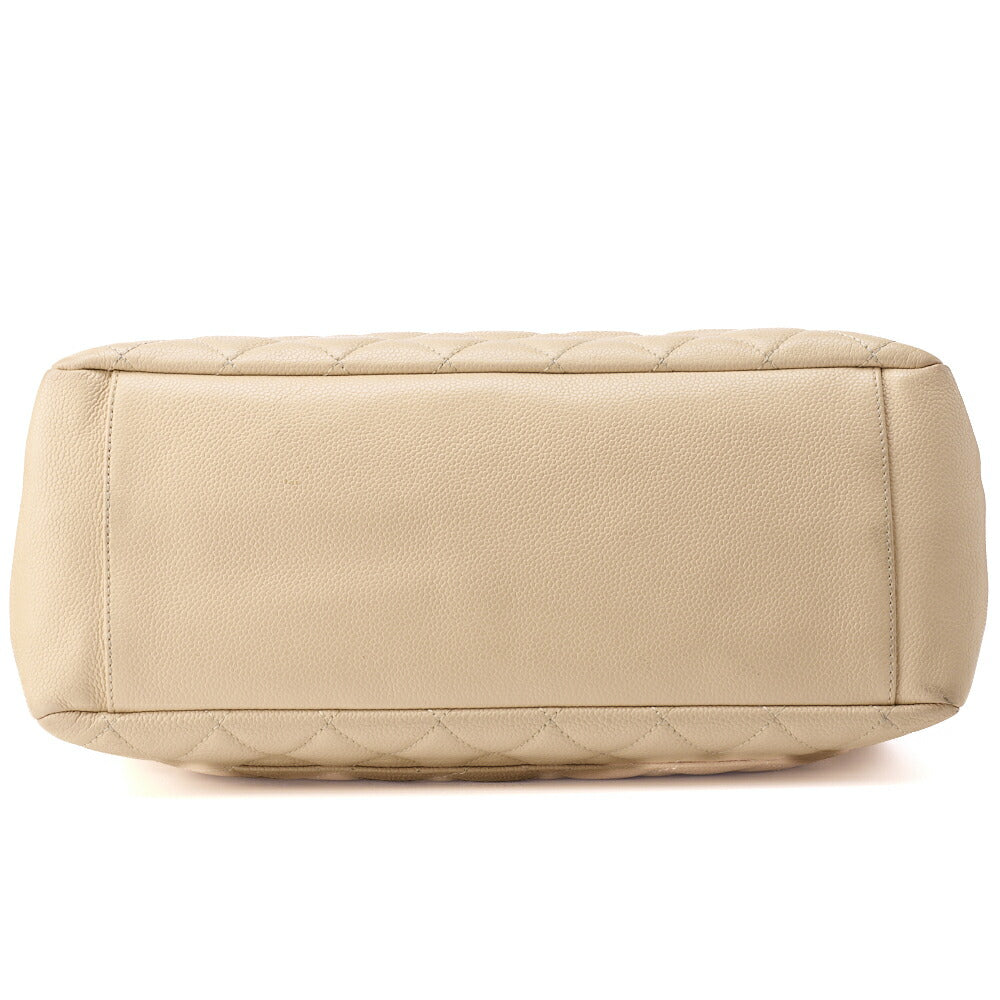 CHANEL Shoulder Tote Bag Matelasse Caviar Skin Beige Silver-Tone Hardware Pre-Owned - Vintage La Charme