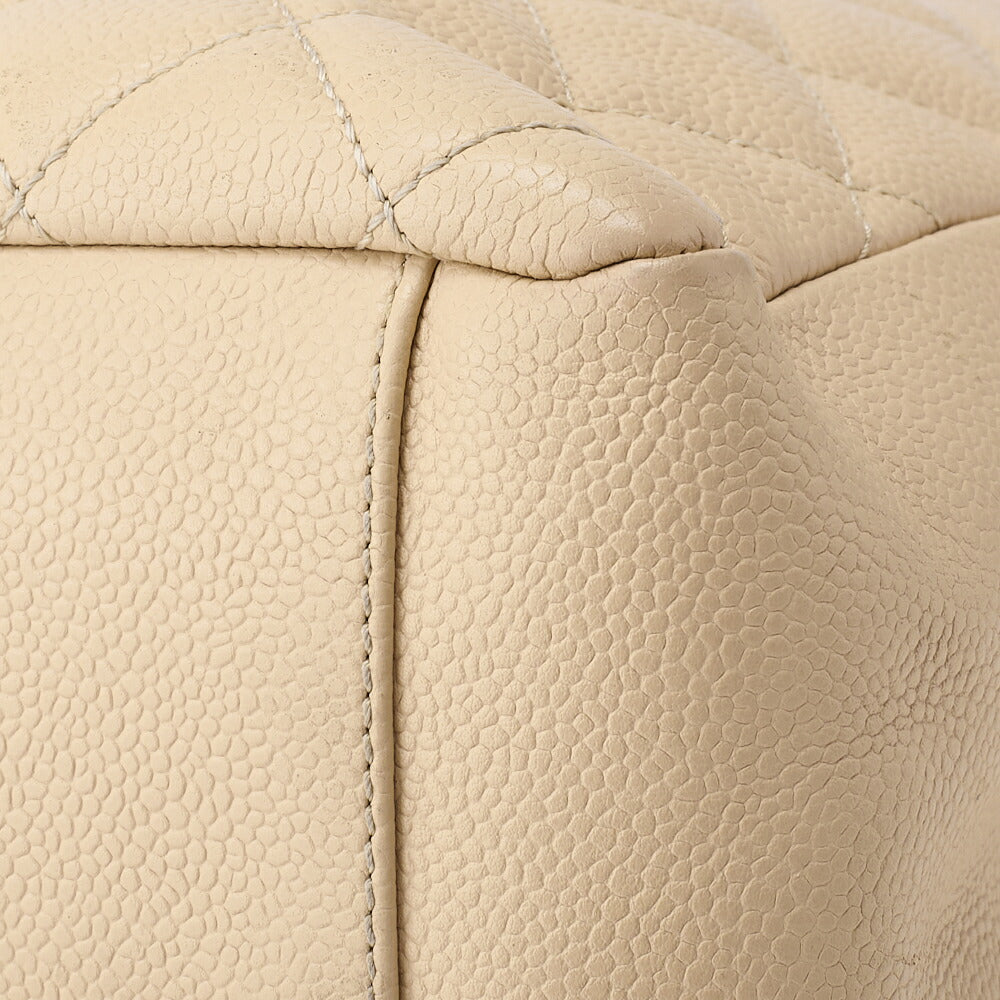 CHANEL Shoulder Tote Bag Matelasse Caviar Skin Beige Silver-Tone Hardware Pre-Owned - Vintage La Charme