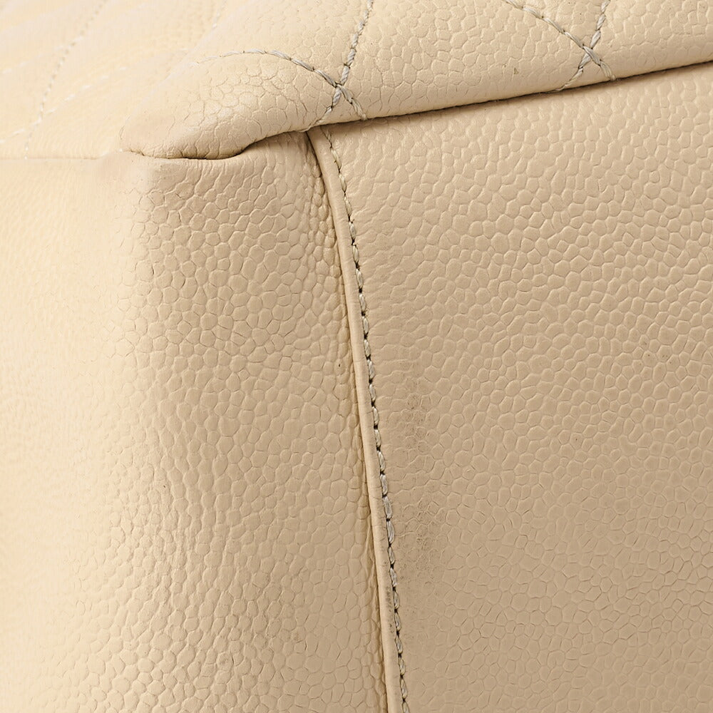 CHANEL Shoulder Tote Bag Matelasse Caviar Skin Beige Silver-Tone Hardware Pre-Owned - Vintage La Charme