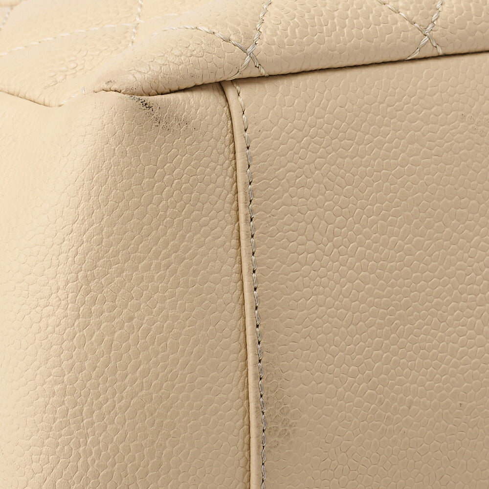 CHANEL Shoulder Tote Bag Matelasse Caviar Skin Beige Silver-Tone Hardware Pre-Owned - Vintage La Charme