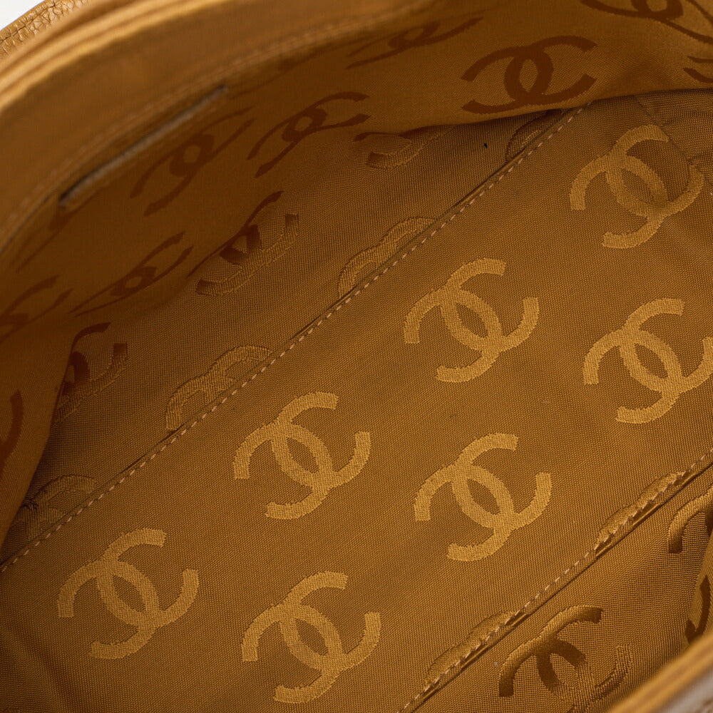 CHANEL Shoulder Tote Bag Caviar Skin Beige Wood Gold-Tone Hardware Pre-Owned - Vintage La Charme
