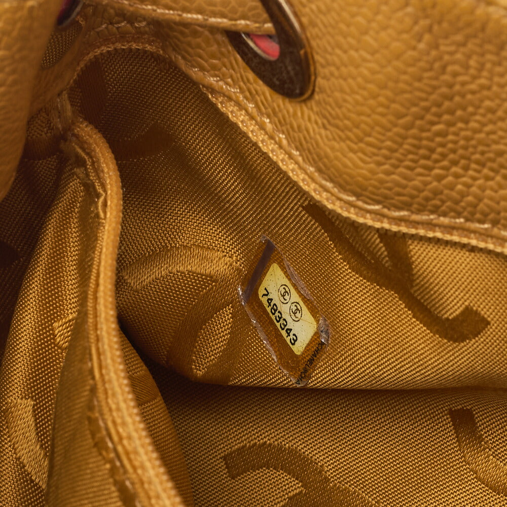 CHANEL Shoulder Tote Bag Caviar Skin Beige Wood Gold-Tone Hardware Pre-Owned - Vintage La Charme