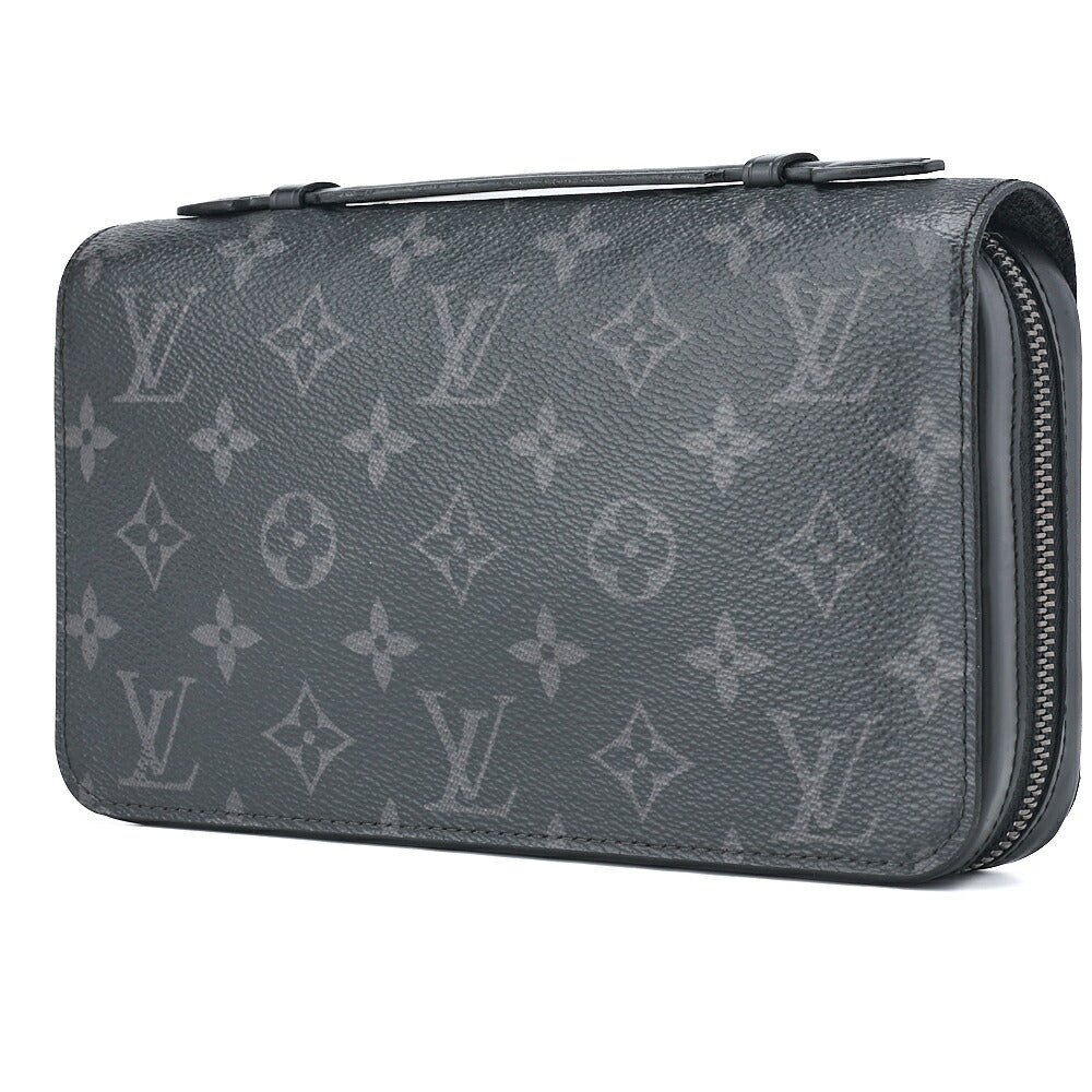 Louis Vuitton Zippy XL Wallet, Monogram Eclipse, PVC Leather, Noir, Silver-Tone Hardware, Pre-Owned - Vintage La Charme