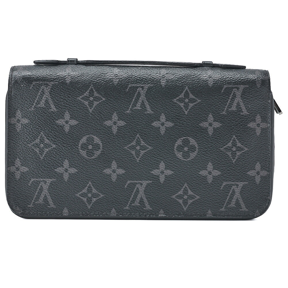 Louis Vuitton Zippy XL Wallet, Monogram Eclipse, PVC Leather, Noir, Silver-Tone Hardware, Pre-Owned - Vintage La Charme