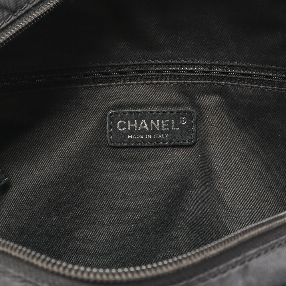 CHANEL Shoulder Tote Bag Lambskin Black Bicolore Silver-Tone Hardware Pre-Owned - Vintage La Charme