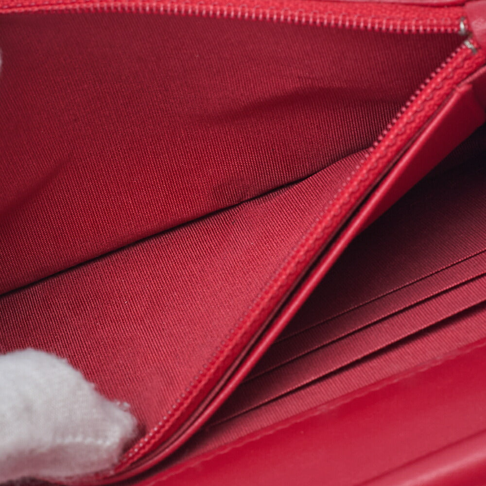 CHANEL Shoulder Bag Chain Wallet Matelasse Caviar Skin Red Gold-Tone Hardware Pre-Owned - Vintage La Charme