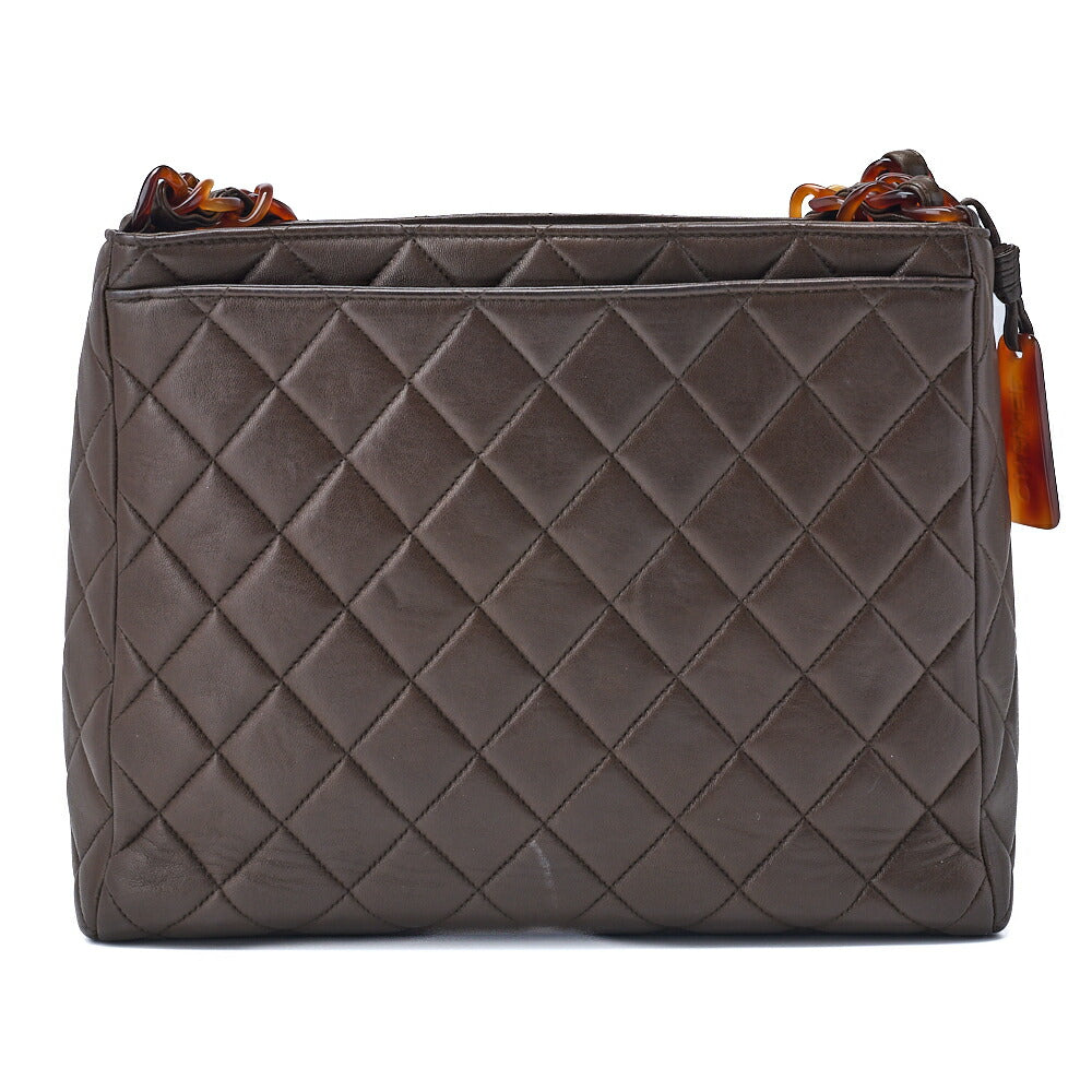 CHANEL Shoulder Tote Bag Matelasse Lambskin Brown Gold-Tone Hardware Pre-Owned - Vintage La Charme