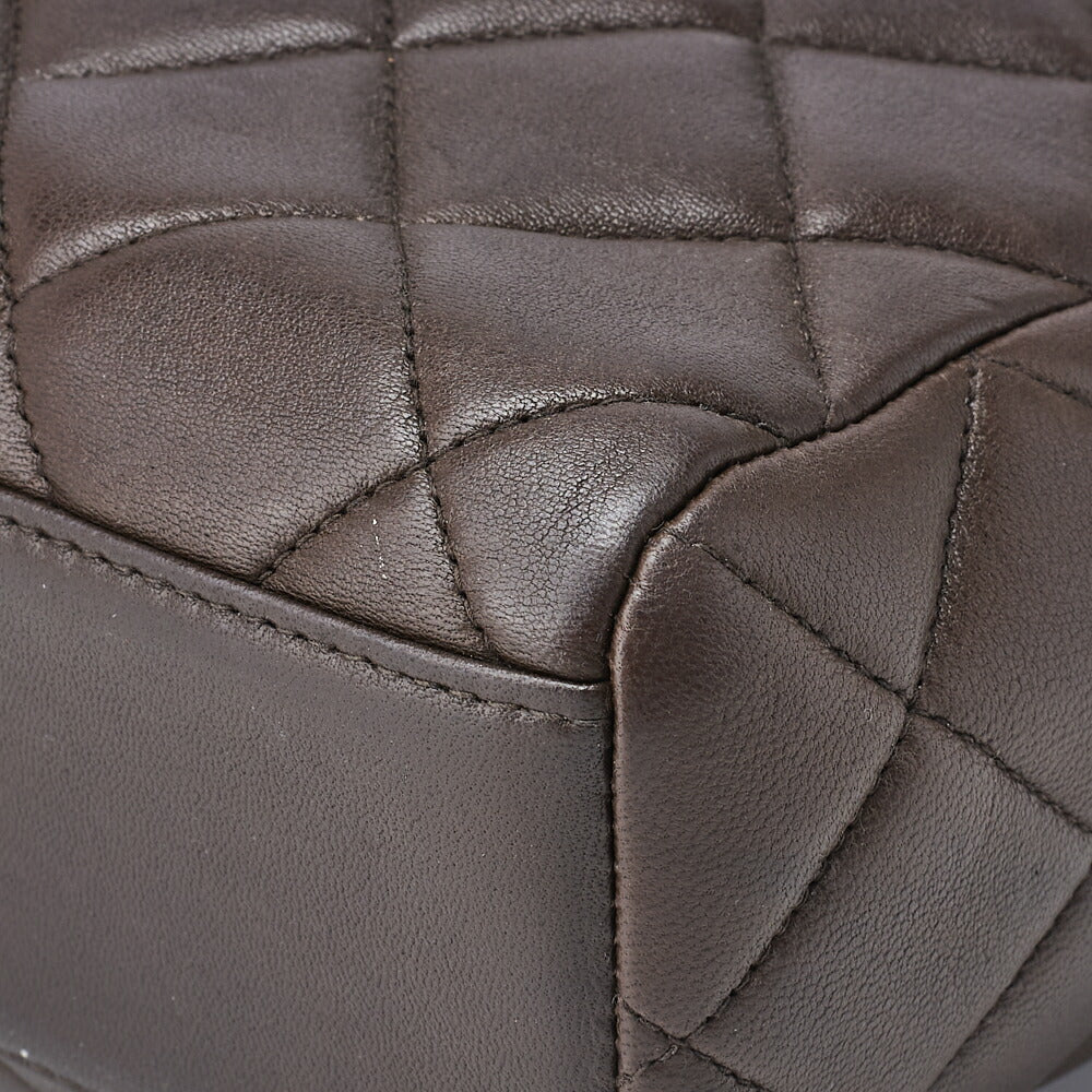 CHANEL Shoulder Tote Bag Matelasse Lambskin Brown Gold-Tone Hardware Pre-Owned - Vintage La Charme