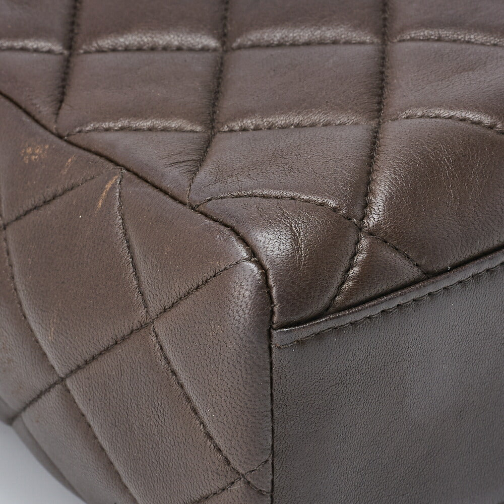 CHANEL Shoulder Tote Bag Matelasse Lambskin Brown Gold-Tone Hardware Pre-Owned - Vintage La Charme