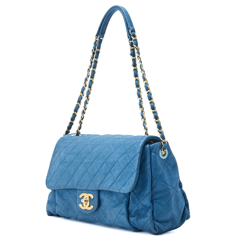 CHANEL Shoulder Bag Tote Bag Matelasse Sparkle Leather Blue Gold-Tone Hardware Pre-Owned - Vintage La Charme