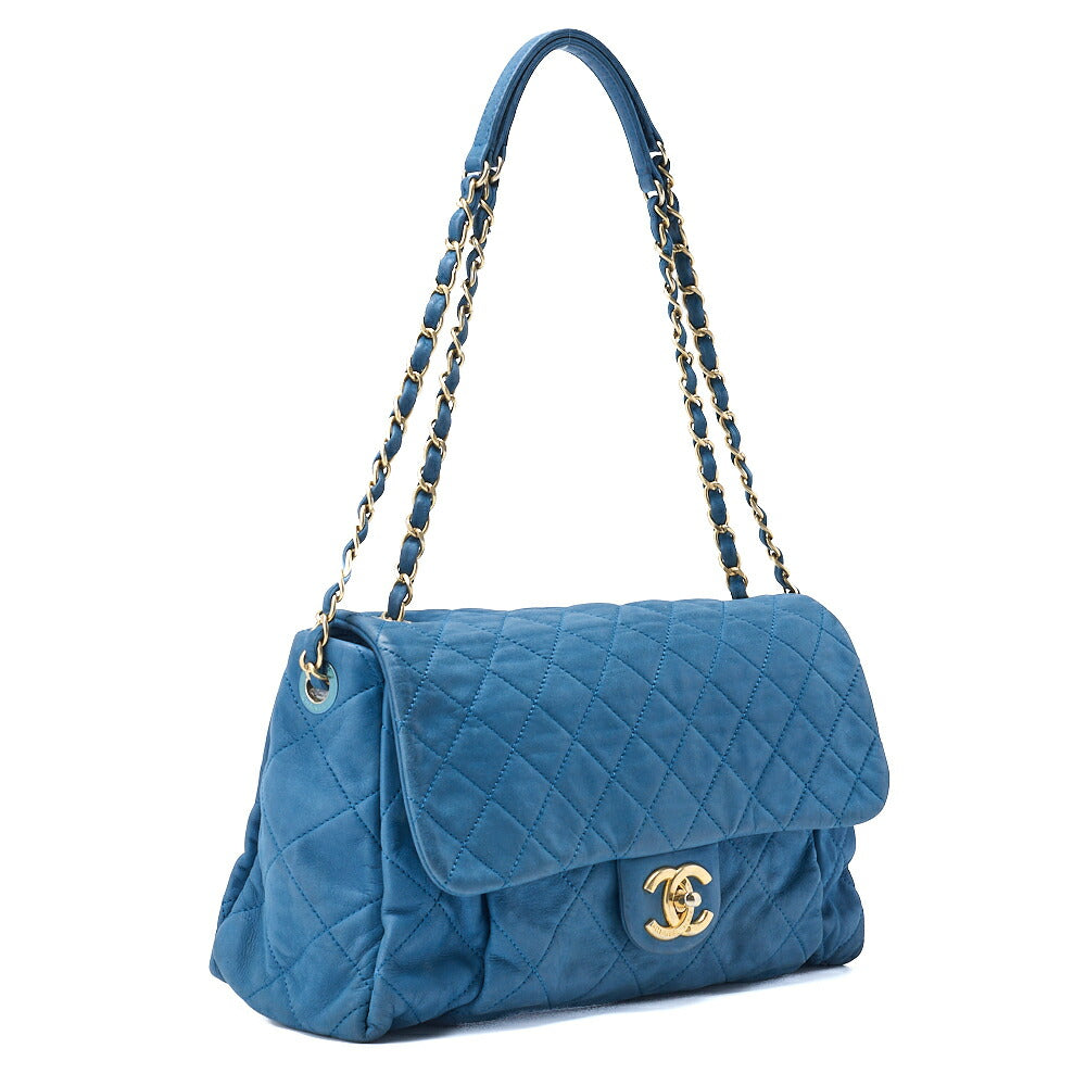 CHANEL Shoulder Bag Tote Bag Matelasse Sparkle Leather Blue Gold-Tone Hardware Pre-Owned - Vintage La Charme
