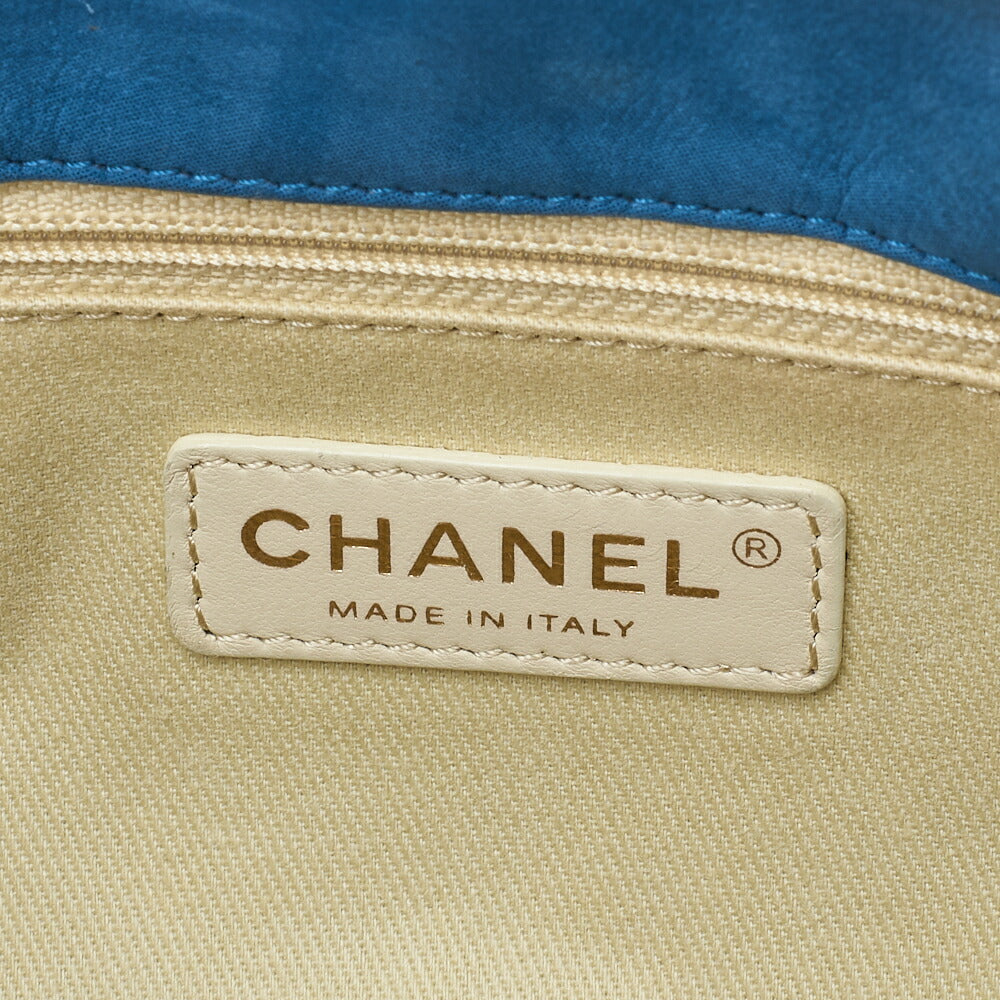 CHANEL Shoulder Bag Tote Bag Matelasse Sparkle Leather Blue Gold-Tone Hardware Pre-Owned - Vintage La Charme
