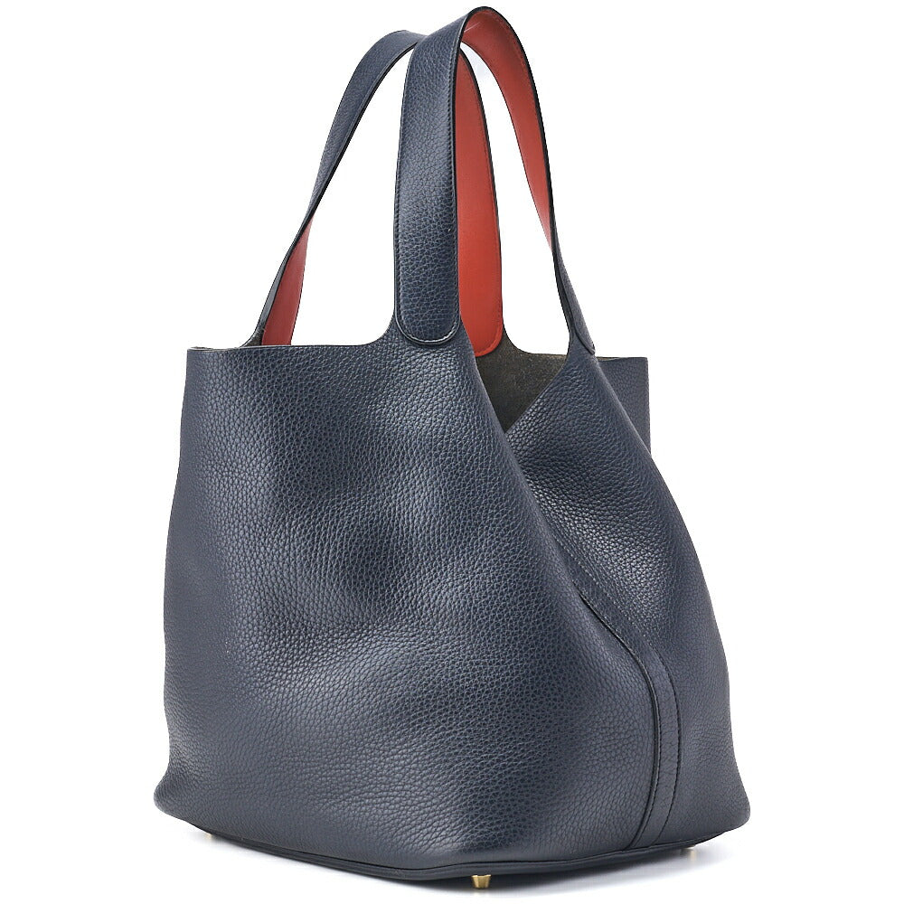 HERMES Tote Bag Picotin Rock GM Clemence Blue Indigo Gold-Tone Hardware Pre-Owned - Vintage La Charme