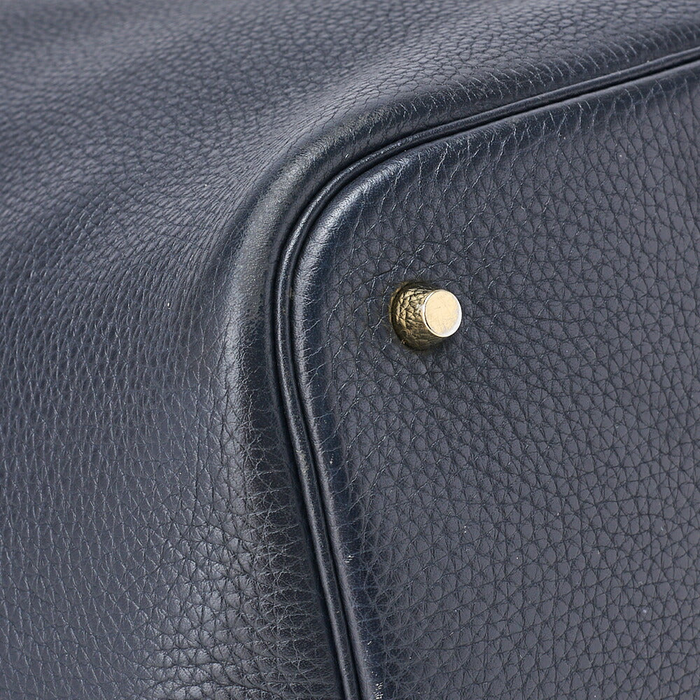 HERMES Tote Bag Picotin Rock GM Clemence Blue Indigo Gold-Tone Hardware Pre-Owned - Vintage La Charme