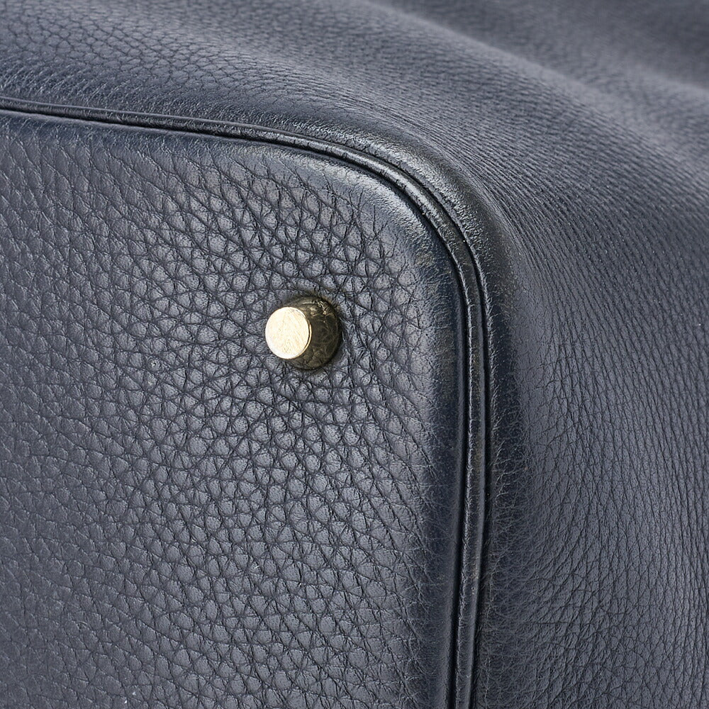 HERMES Tote Bag Picotin Rock GM Clemence Blue Indigo Gold-Tone Hardware Pre-Owned - Vintage La Charme