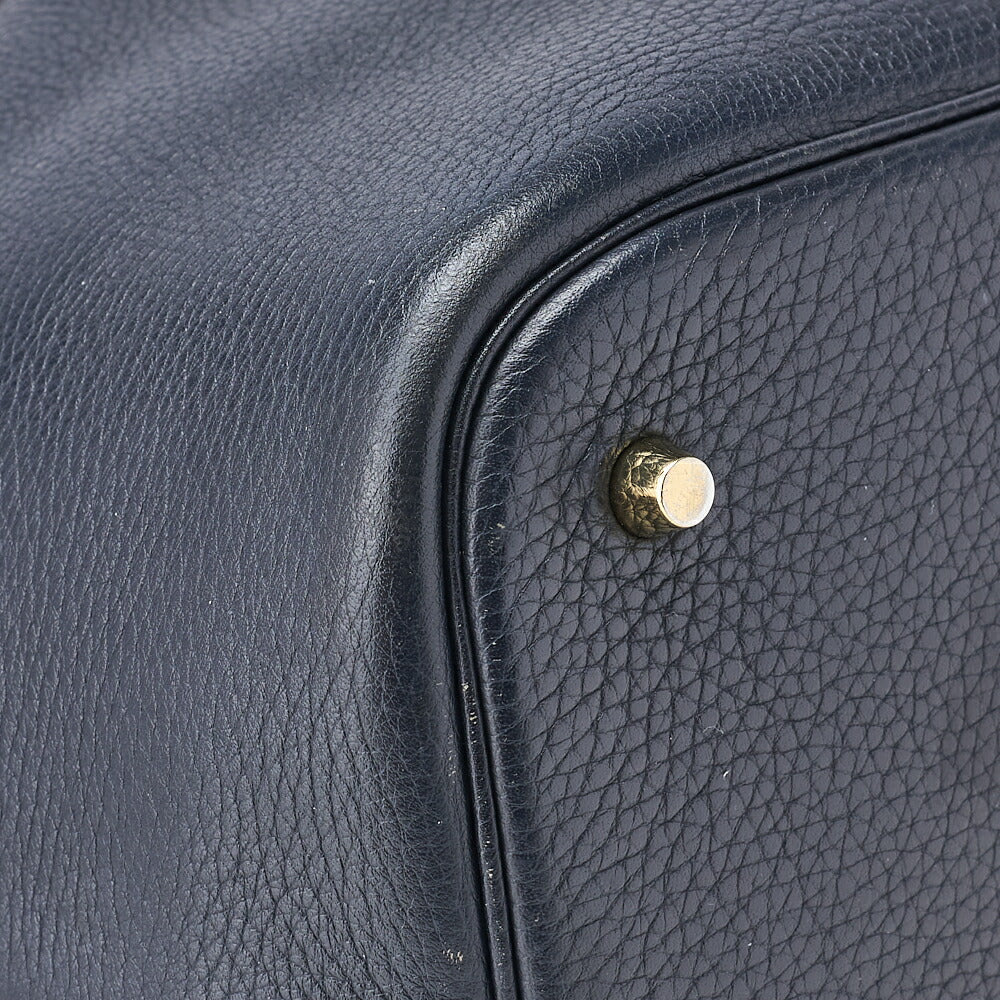 HERMES Tote Bag Picotin Rock GM Clemence Blue Indigo Gold-Tone Hardware Pre-Owned - Vintage La Charme