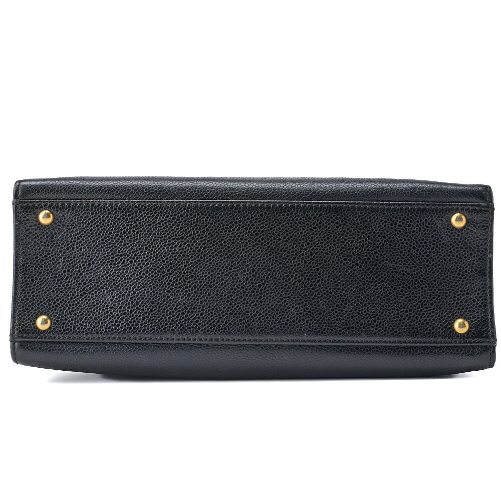 CHANEL Shoulder Tote Bag Coco Mark, Caviar Skin, Black, Gold-Tone Hardware, Pre-Owned - Vintage La Charme