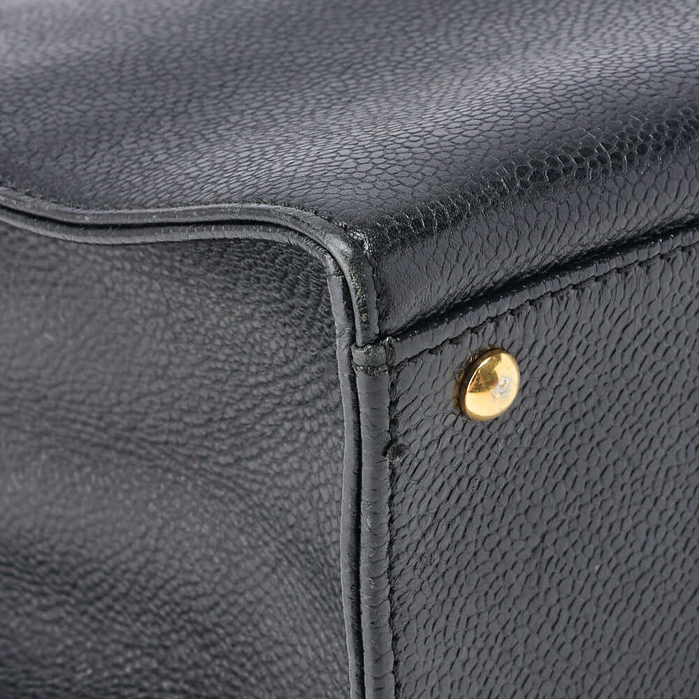 CHANEL Shoulder Tote Bag Coco Mark, Caviar Skin, Black, Gold-Tone Hardware, Pre-Owned - Vintage La Charme