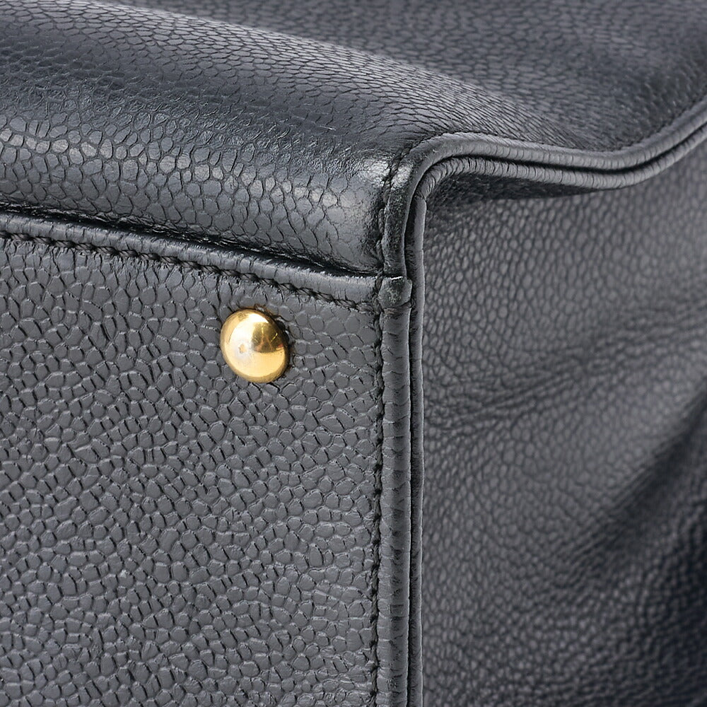 CHANEL Shoulder Tote Bag Coco Mark, Caviar Skin, Black, Gold-Tone Hardware, Pre-Owned - Vintage La Charme