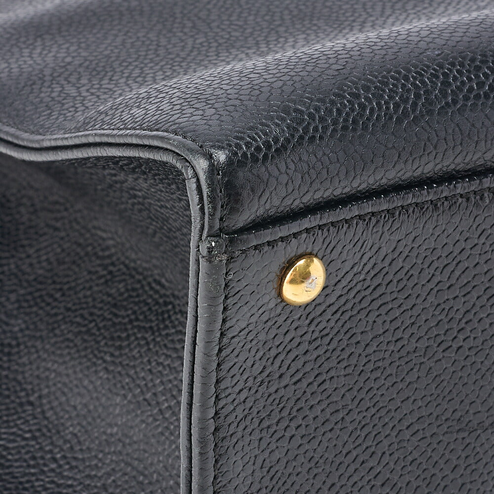 CHANEL Shoulder Tote Bag Coco Mark, Caviar Skin, Black, Gold-Tone Hardware, Pre-Owned - Vintage La Charme