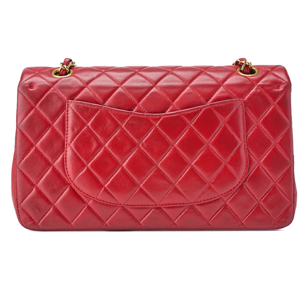 CHANEL Shoulder Bag Matelasse Lambskin Red Gold-Tone Hardware Pre-Owned - Vintage La Charme