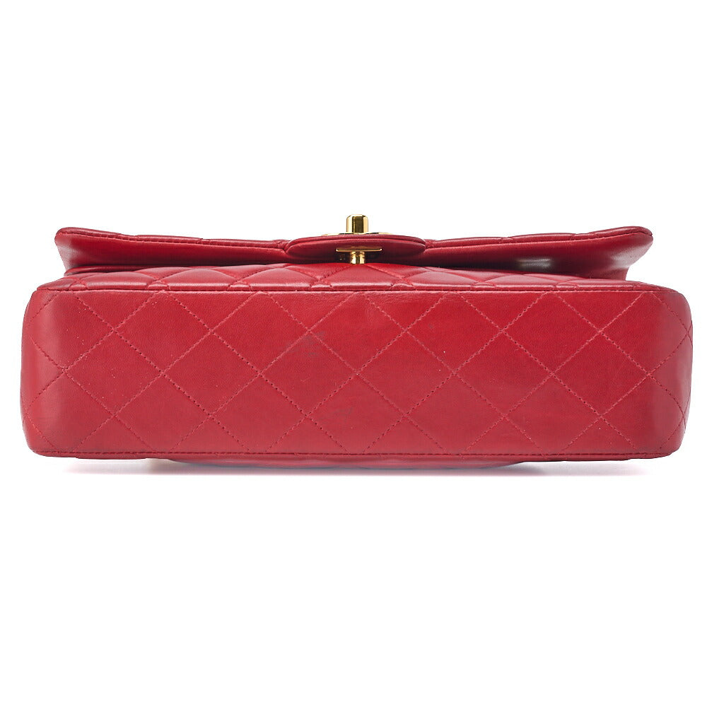 CHANEL Shoulder Bag Matelasse Lambskin Red Gold-Tone Hardware Pre-Owned - Vintage La Charme