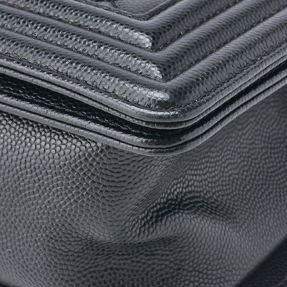 CHANEL Shoulder Tote Bag Matelasse Caviar Skin Black Gold-Tone Hardware Pre-Owned - Vintage La Charme